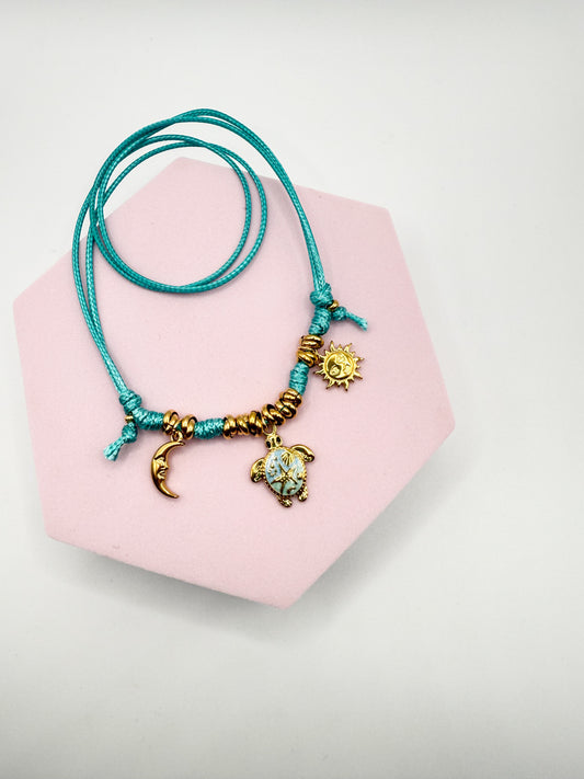 Collana Nodina Teal