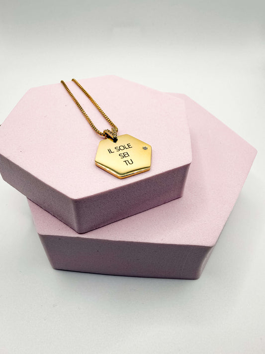 Collana Hexagono Luce Personalizzabile