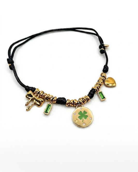 Collana Nodina Nera 5 charms